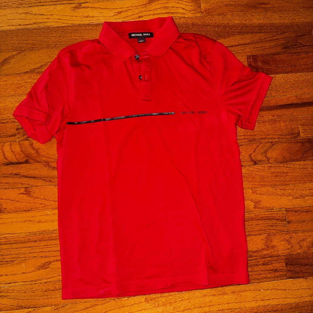 Michael Kors Red Men’s Polo with Subtle Chest Detail